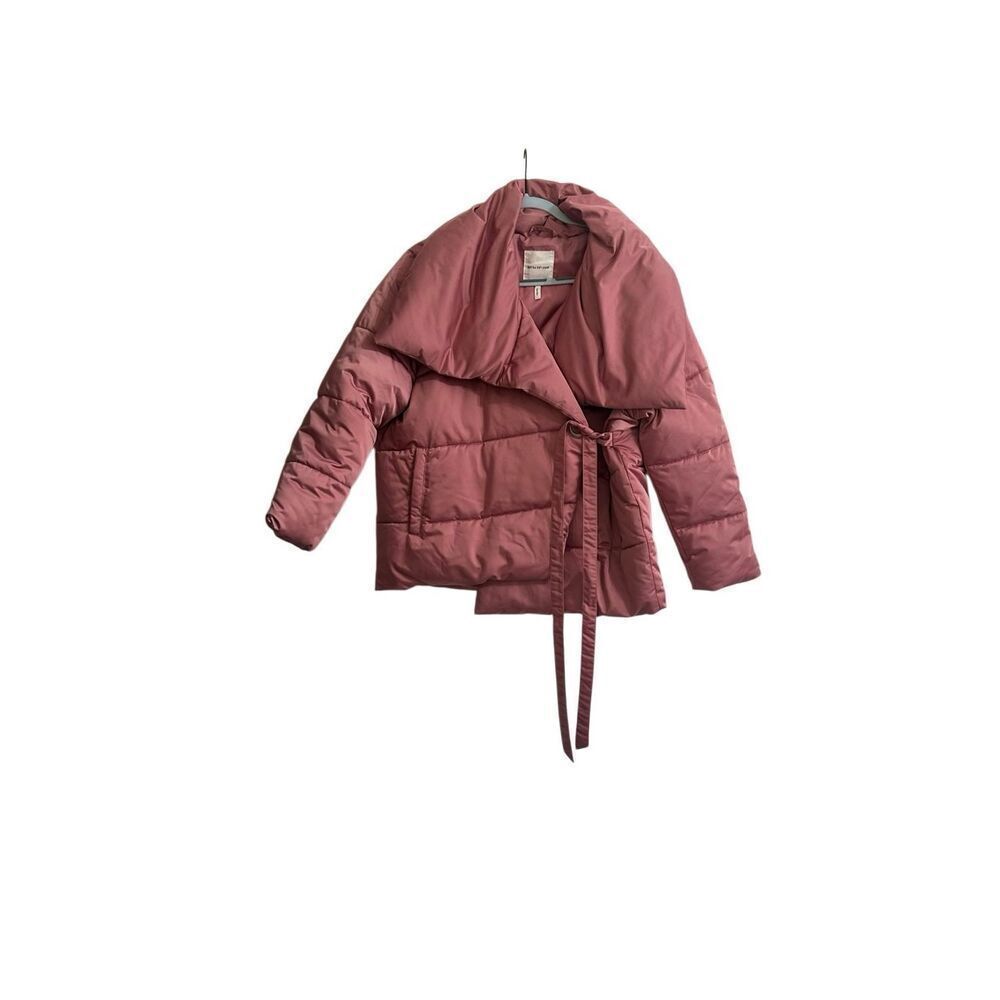 NWT Avec Les Filles Dark Pink Belted Puffer Jacket Size Small - Picture 3 of 12